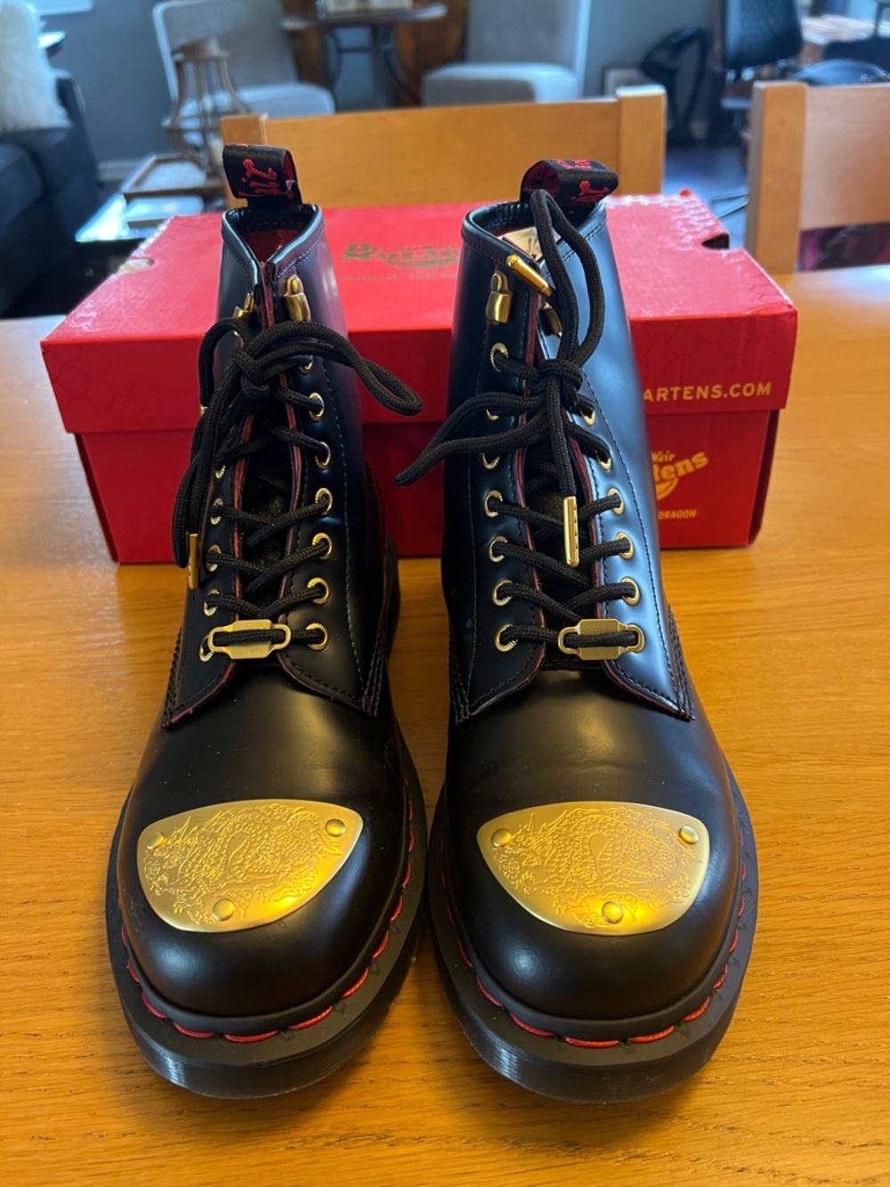 Year of the Dragon, Dr. Martens boots, worn once, fantastic! Size 39